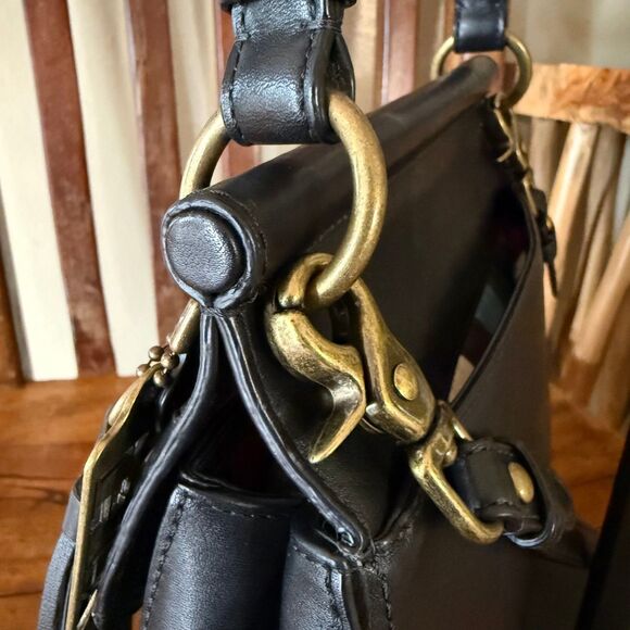 Coach Willis 70th Anniversary Black Leather Satchel Crossbody Bag 19132 Brass - Picture 13 of 17